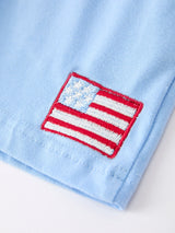 4th of July Flag Boys Set Short Sleeve Top Shorts
