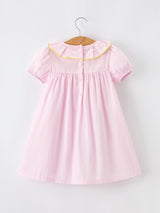 Back to School Pink Pencil Applique Ruffle Collar Girls Dress