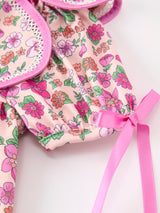 Pink Floral Bow Petals Collar Girls Dress