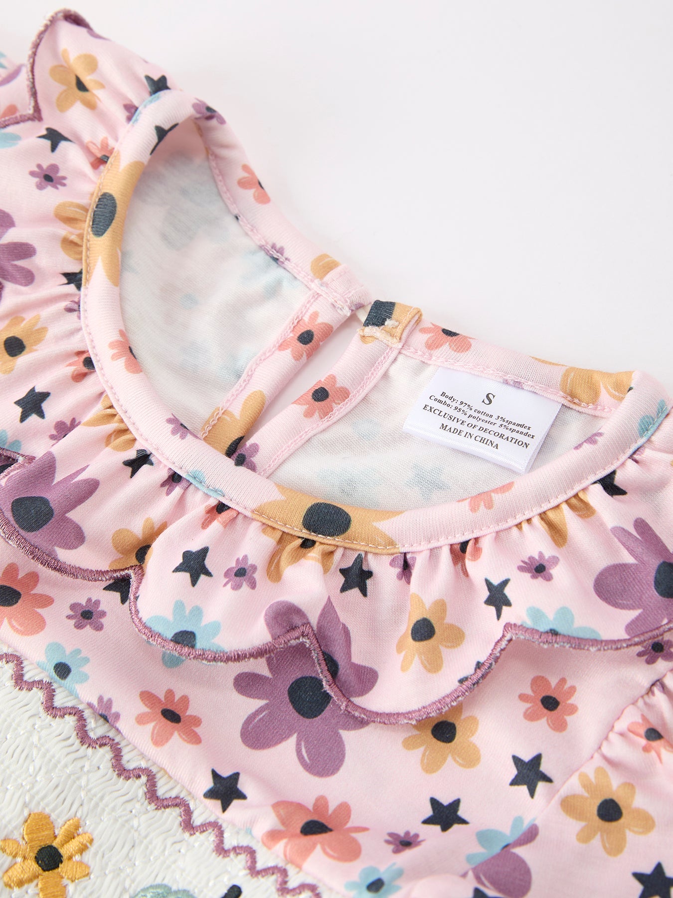 Three Little Tots Halloween Thanksgiving Pumpkin Floral Bow Girls Dress, alternate angle