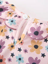 Three Little Tots Halloween Thanksgiving Pumpkin Floral Bow Girls Dress, extra product detail