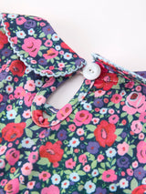 Three Little Tots Blue Bow Floral Smocked Girl Bloomer Set, extra product detail
