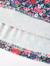 Blue Bow Smocked Floral Girl Dress