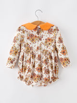 Fall Orange Floral Baby Bubble Petals Collar