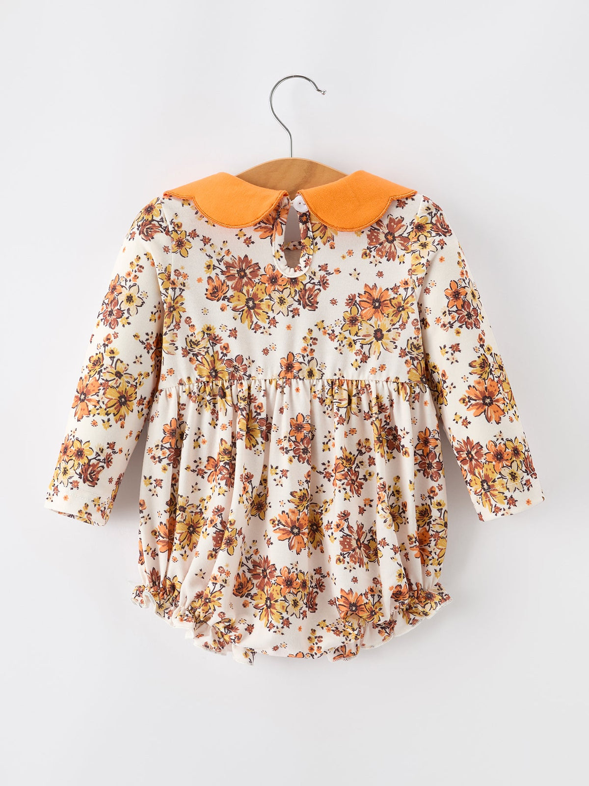 Fall Orange Floral Baby Bubble Petals Collar