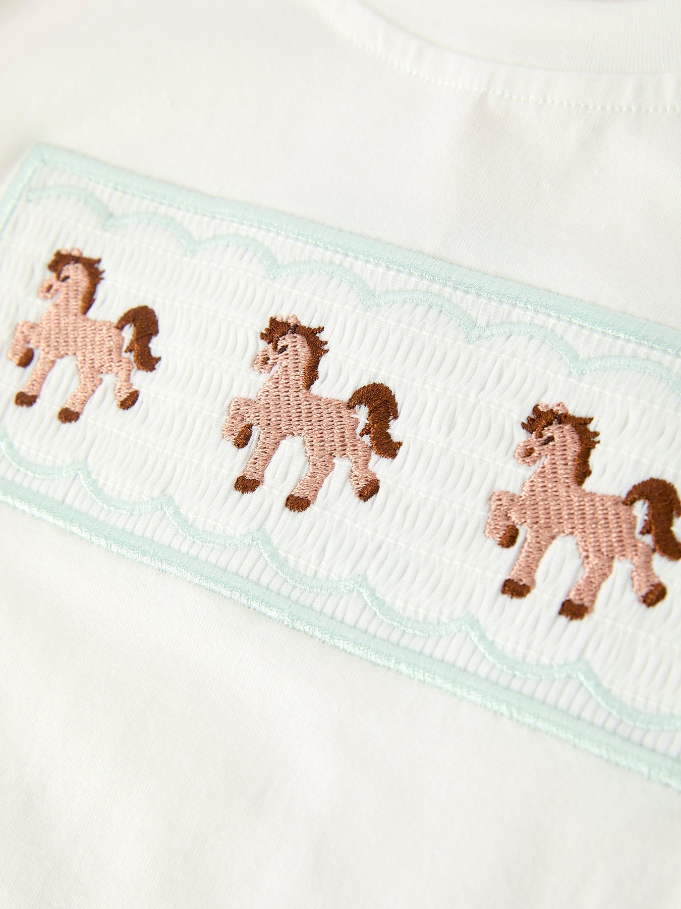 Three Little Tots Western Horse Embroidery Boys Set T Shirt Pants Outfit, additional view