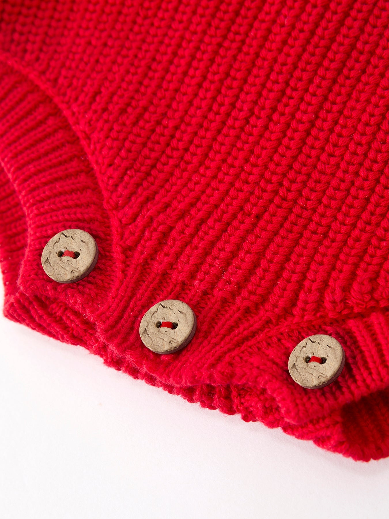 Red Christmas Girls “merry” Knit Baby Romper
