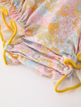 Three Little Tots Yellow Bow Smocked Floral Baby Bubble, extra product detail