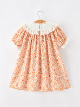 Thanksgiving Turkey Floral Lace Ruffle Girls Dress