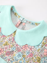 Three Little Tots Mint Floral Girl Dress Petals Collar, alternate angle