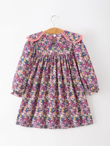 Pink Floral Petals Collar Girl Dress