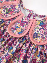 Pink Floral Petals Collar Girl Bloomer Set