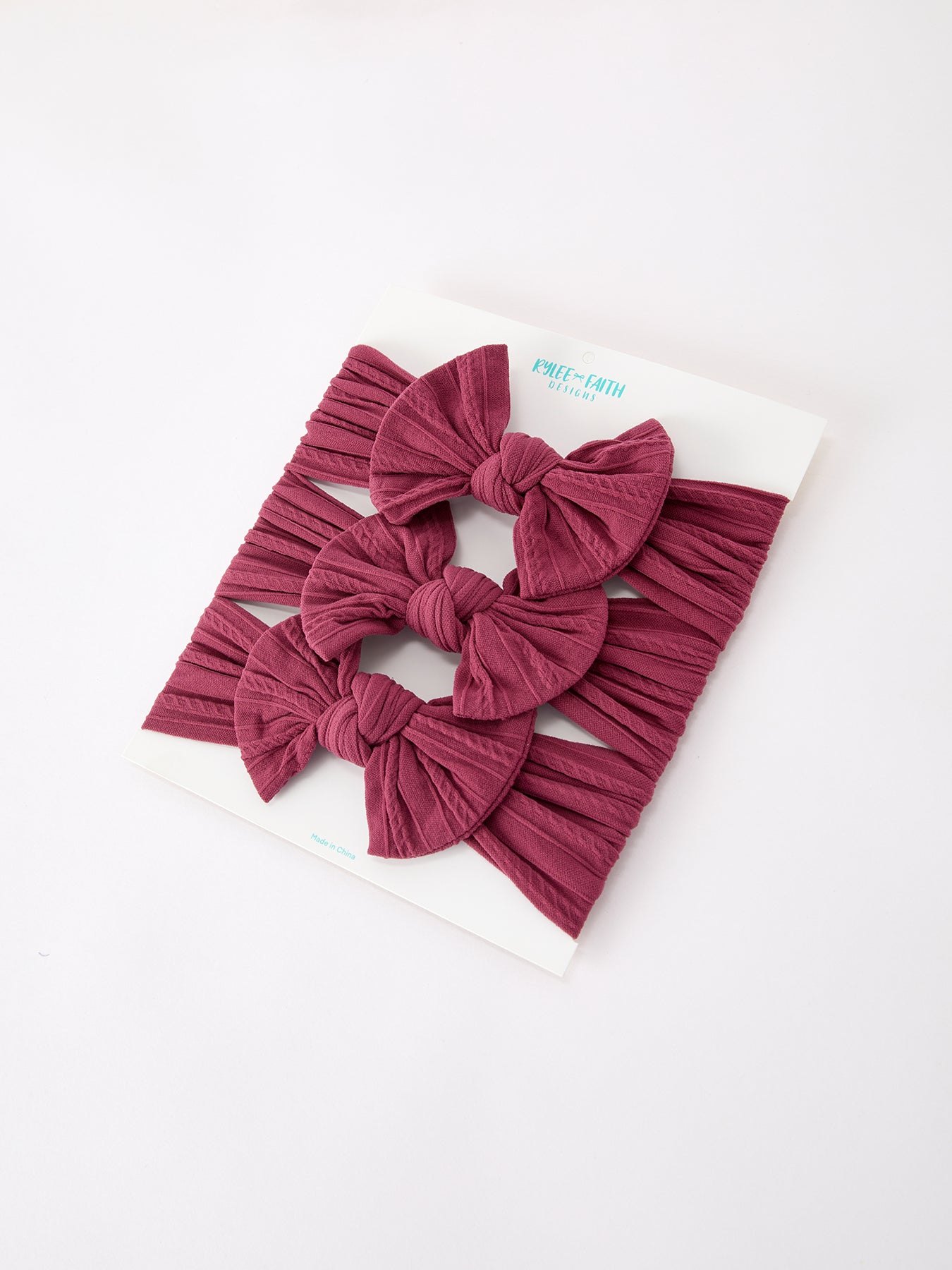 Three Little Tots Baby Girl Bow Headband Same Color 3 Piece Set, additional product photo