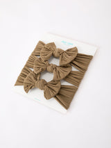 Three Little Tots Baby Girl Bow Headband Same Color 3 Piece Set, alternate angle
