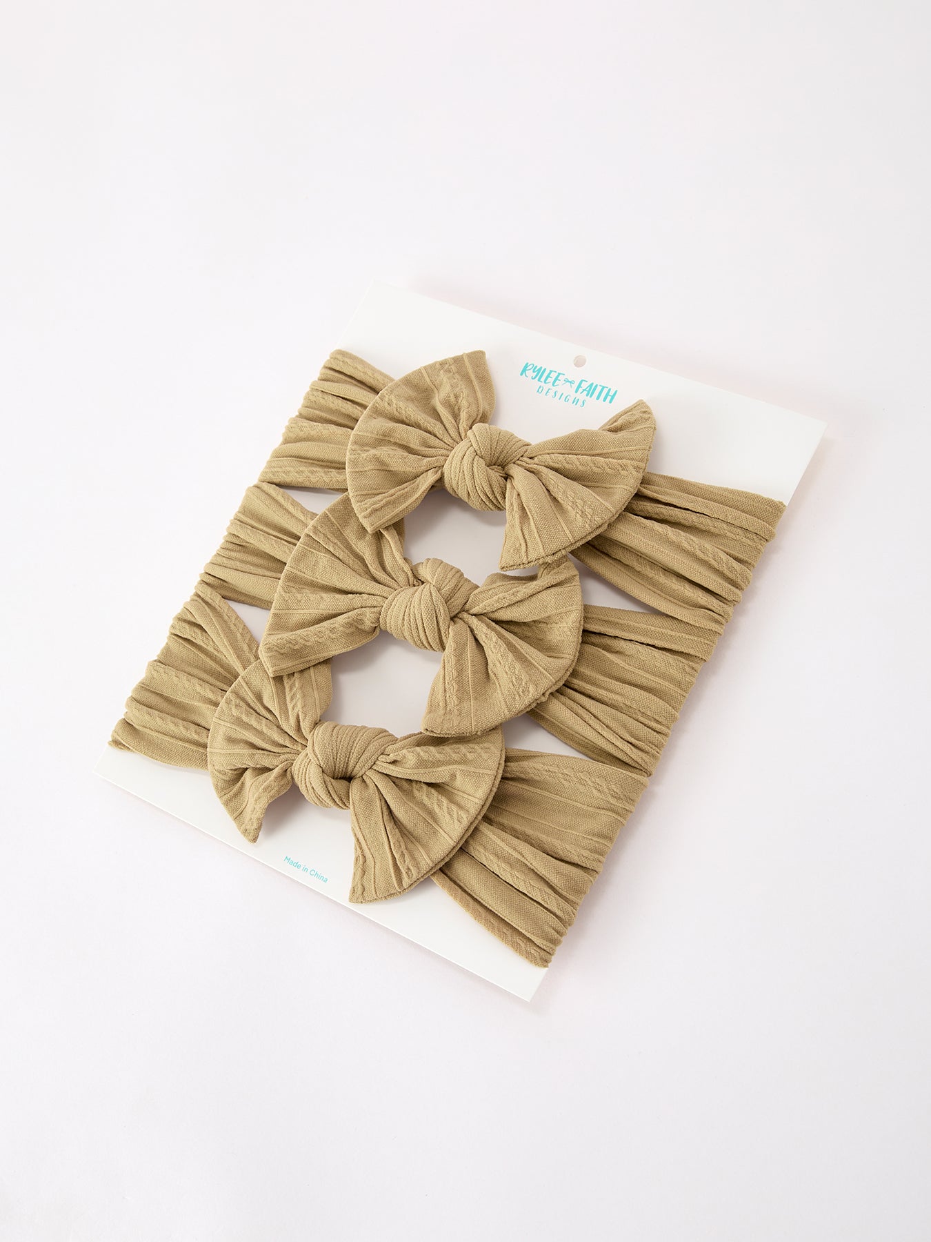 Three Little Tots Baby Girl Bow Headband Same Color 3 Piece Set, another angle