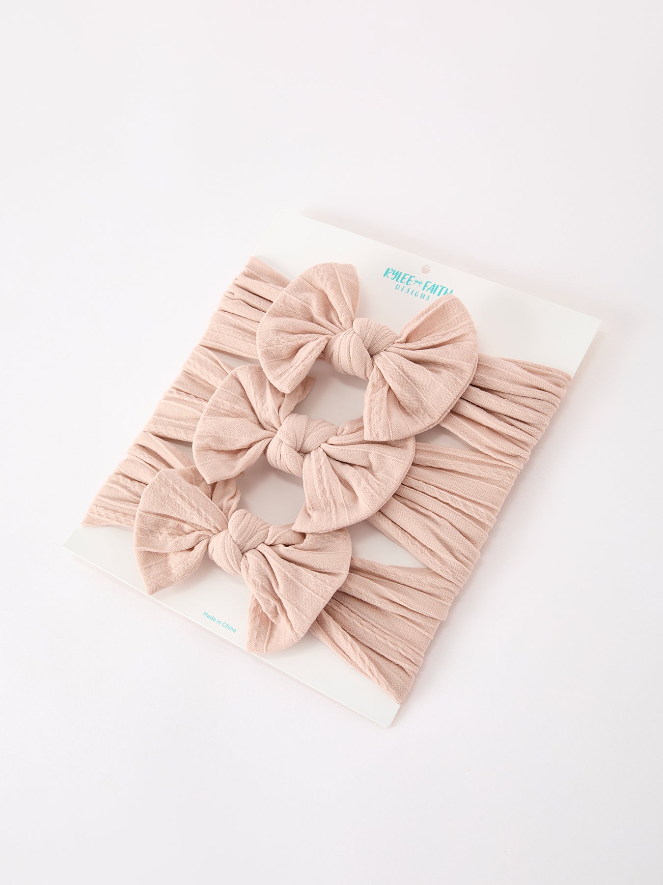 Three Little Tots Baby Girl Bow Headband Same Color 3 Piece Set, second additional photo