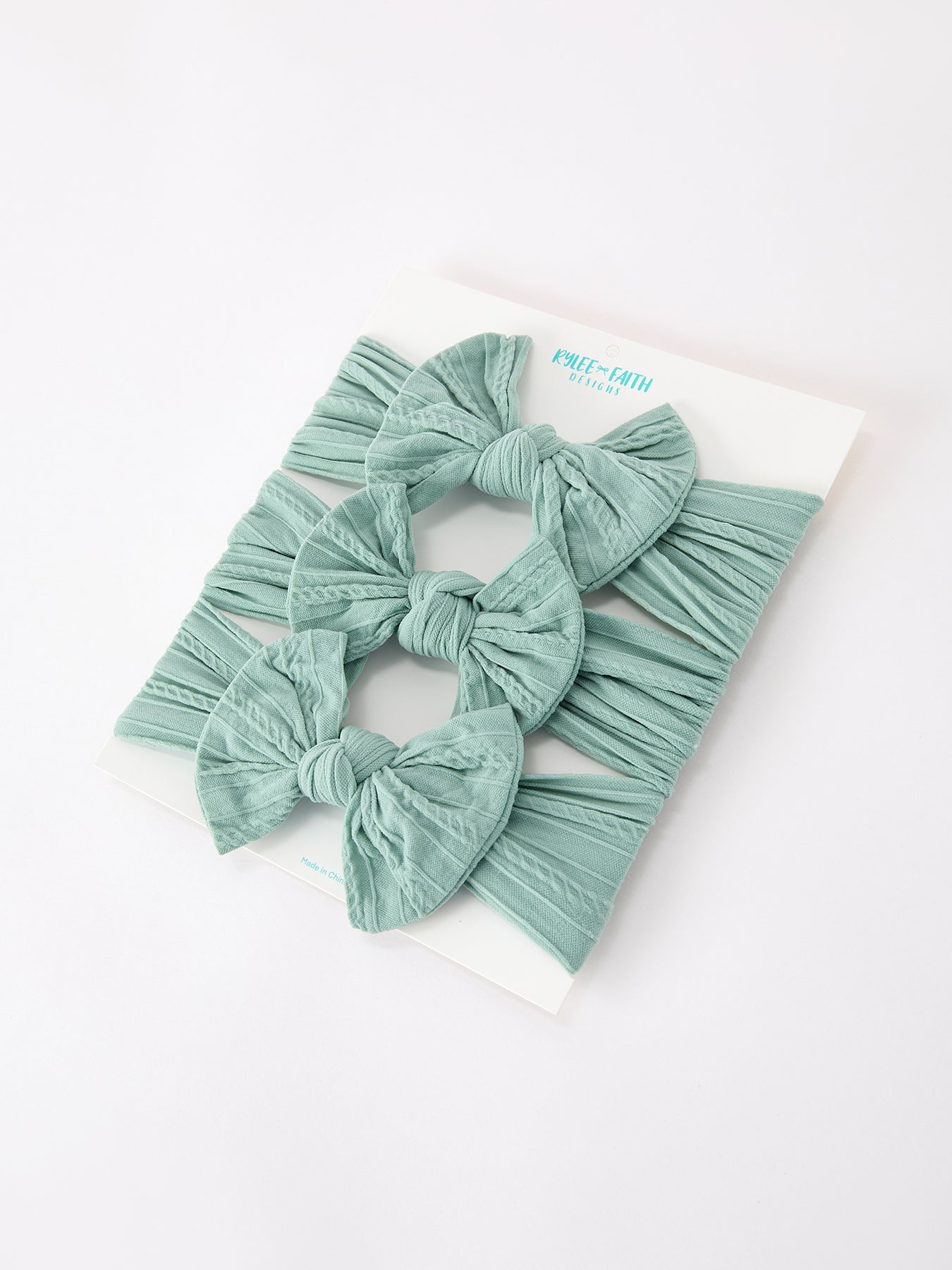 Three Little Tots Baby Girl Bow Headband Same Color 3 Piece Set, third additional photo