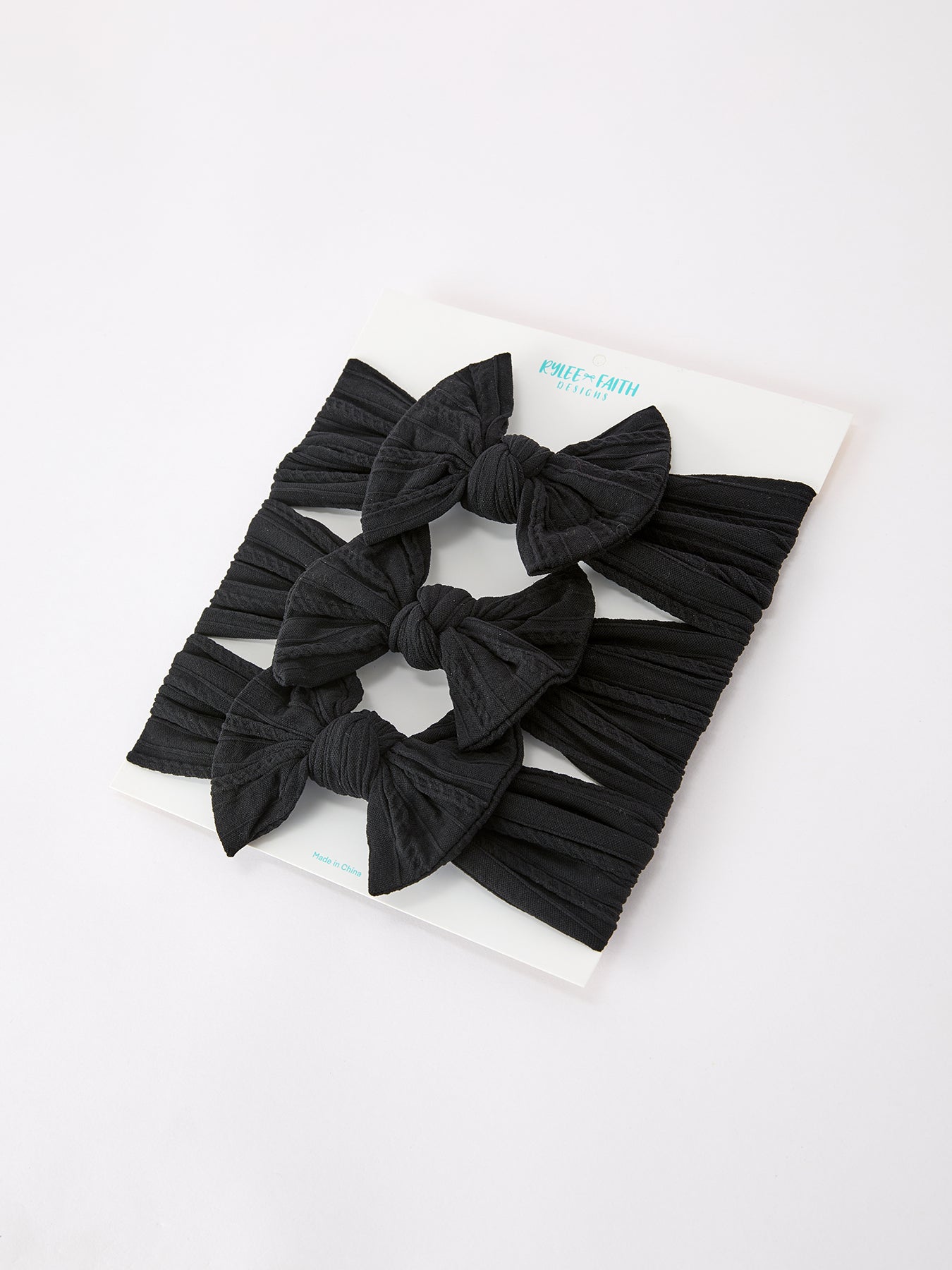 Three Little Tots Baby Girl Bow Headband Same Color 3 Piece Set, fourth additional photo