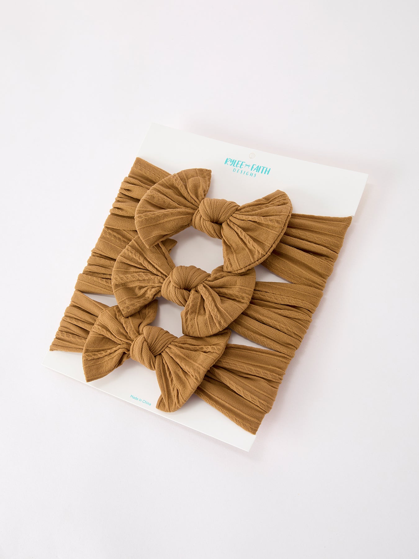 Three Little Tots Baby Girl Bow Headband Same Color 3 Piece Set, fifth additional photo