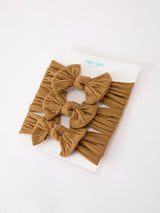 Three Little Tots Baby Girl Bow Headband Same Color 3 Piece Set, fifth additional photo
