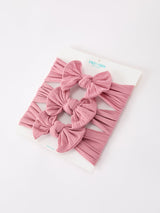 Three Little Tots Baby Girl Bow Headband Same Color 3 Piece Set, sixth additional photo