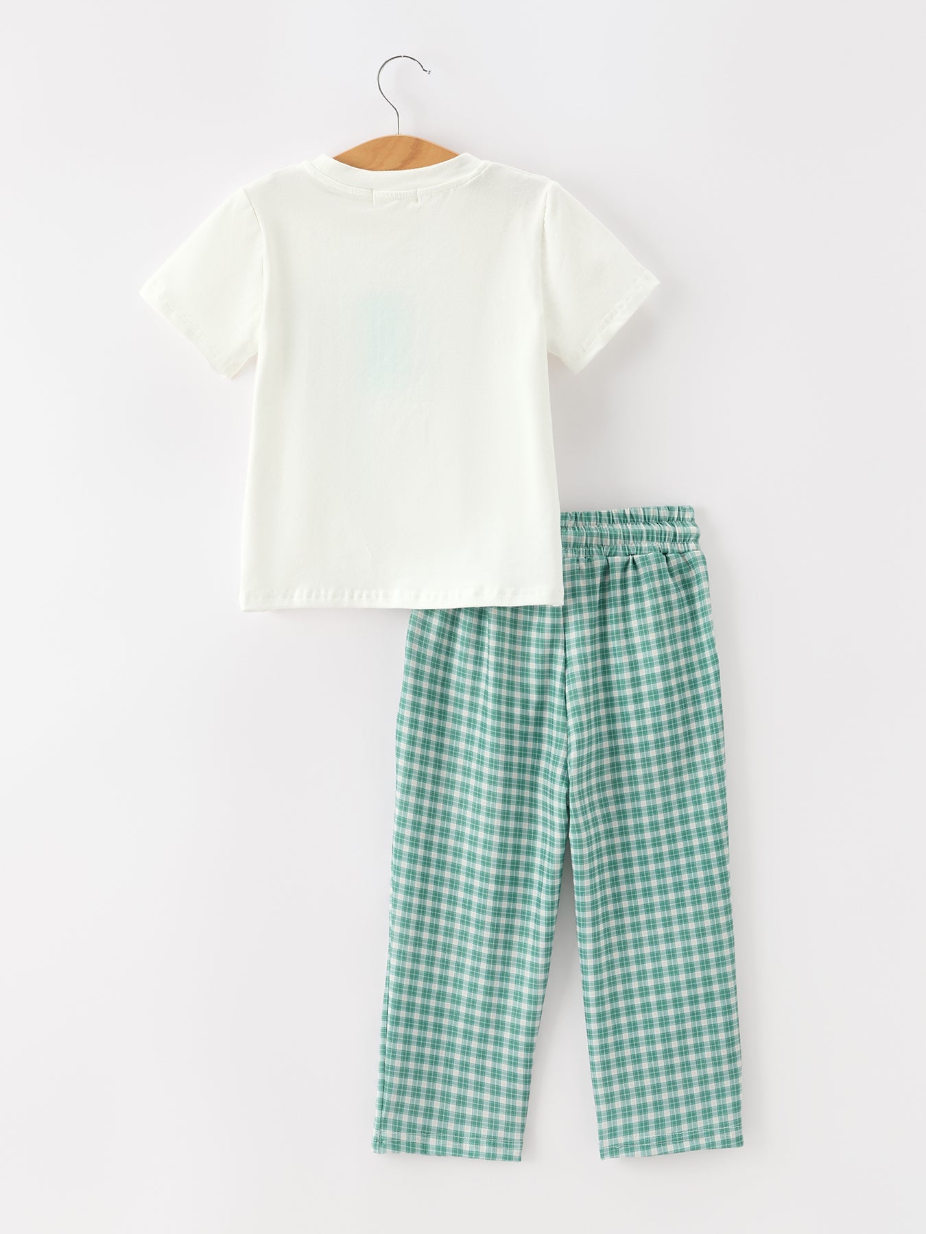 Three Little Tots Western Plaid Horse Embroidery Boy Pants Set, another angle