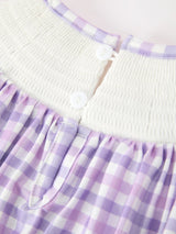 Halloween Ghost Plaid Bow Scallop Girls Dress