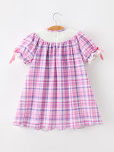Halloween Plaid Bat Smocked Girls Dress