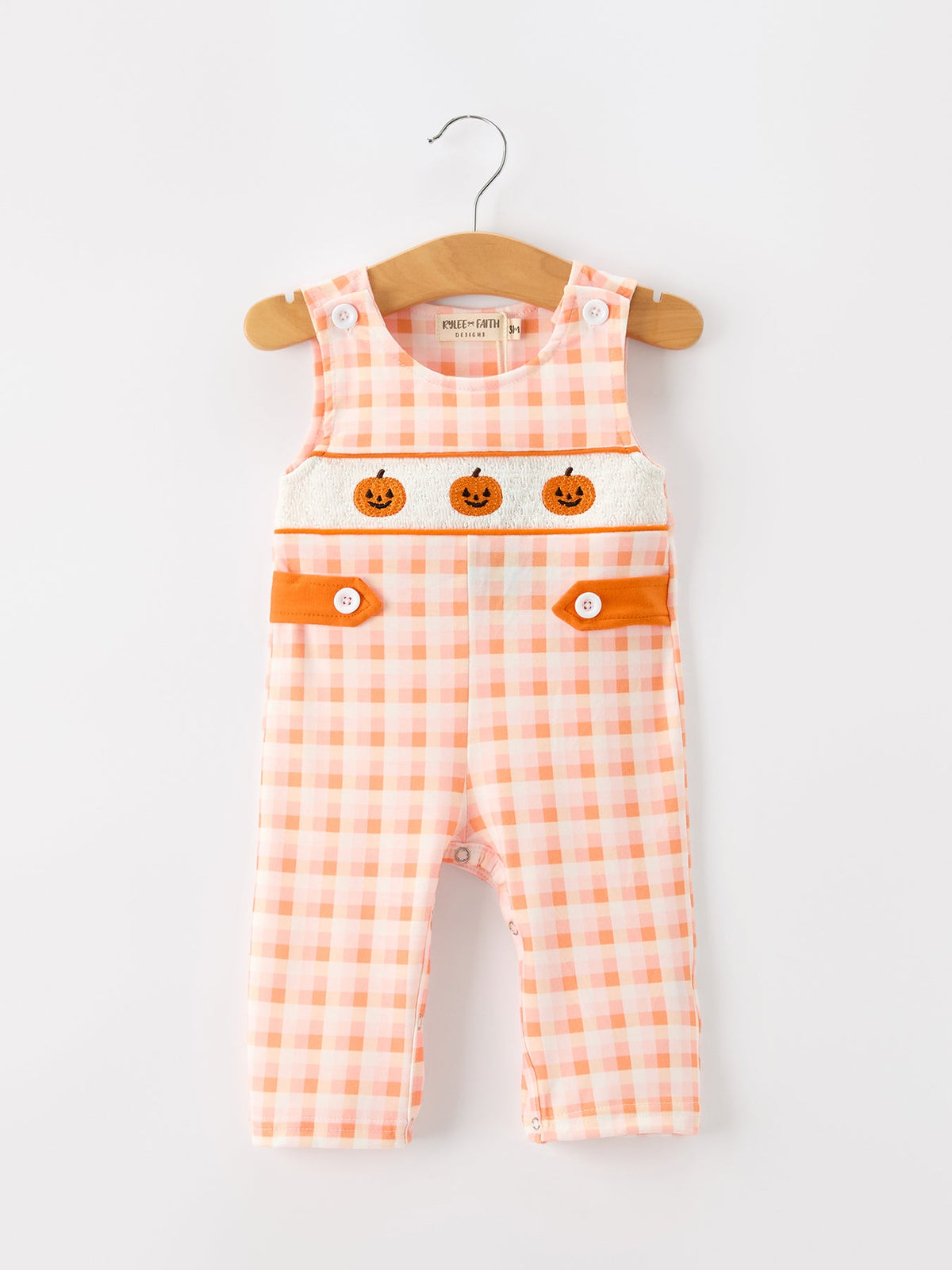 Three Little Tots Halloween Pumpkin Plaid Boys JonJon