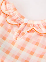Three Little Tots Halloween Pumpkin Plaid Girls Bloomer Set, additional view