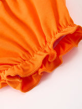 Three Little Tots Halloween Pumpkin Plaid Girls Bloomer Set, extra product detail