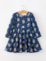 Fall Floral Girls Long Sleeve Dress