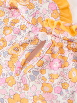 Three Little Tots Halloween Pumpkin Floral Girls Dress, extra product detail