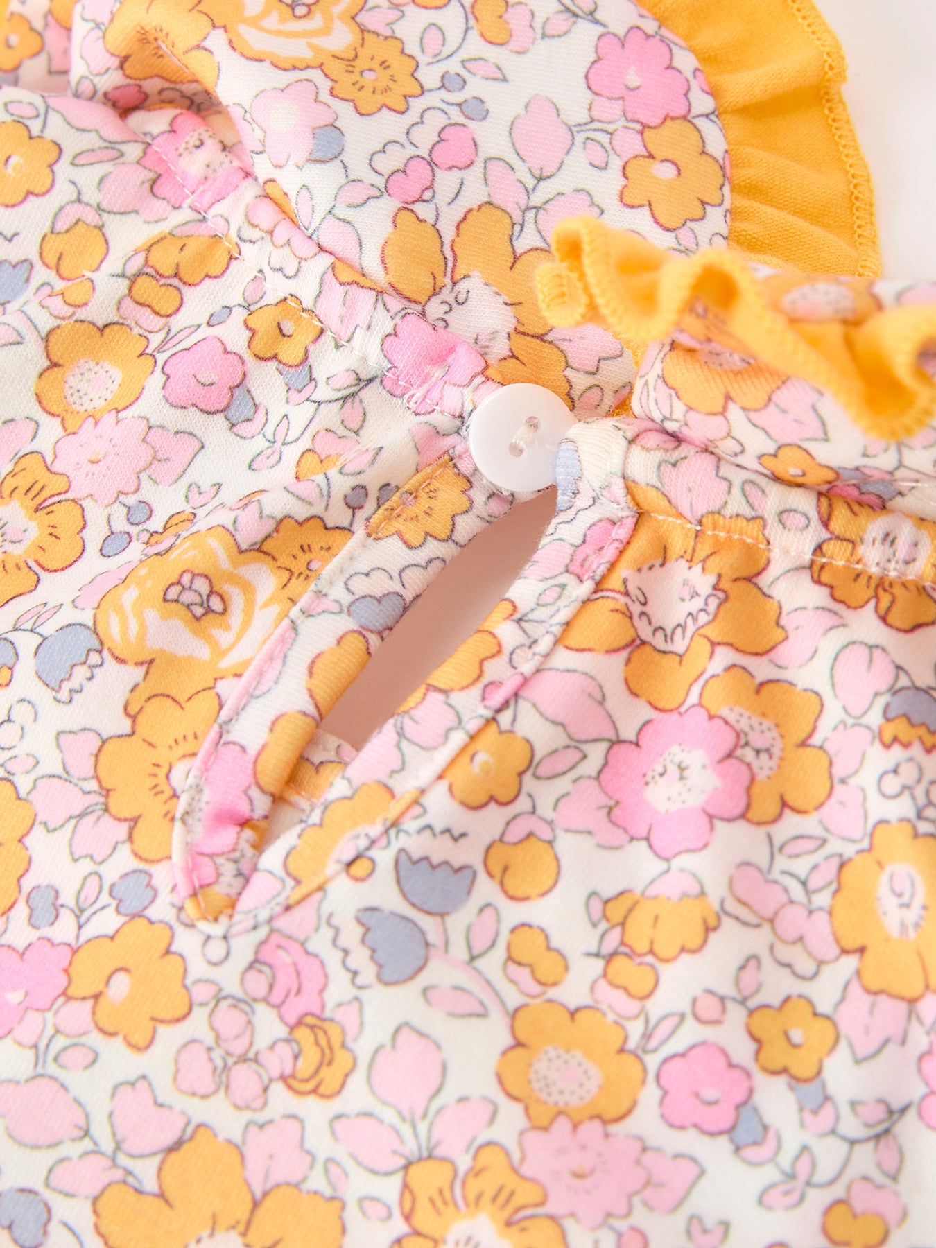 Three Little Tots Halloween Pumpkin Floral Girls Dress, extra product detail