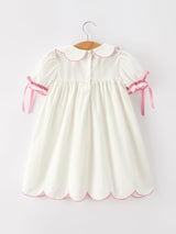 Pink Cross Bishop Christening Girls Dress
