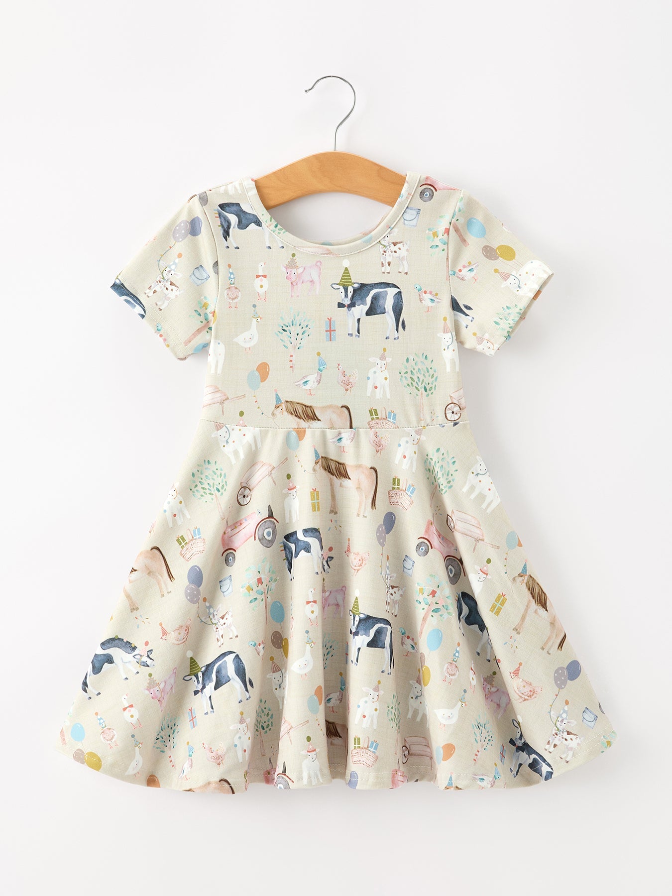 Three Little Tots Farm Animal Birthday Twirl Girls Dress