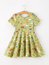 Three Little Tots Countryside Farm Animal Pasture Twirl Girls Dress