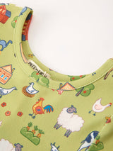 Three Little Tots Countryside Farm Animal Pasture Twirl Girls Dress, alternate angle