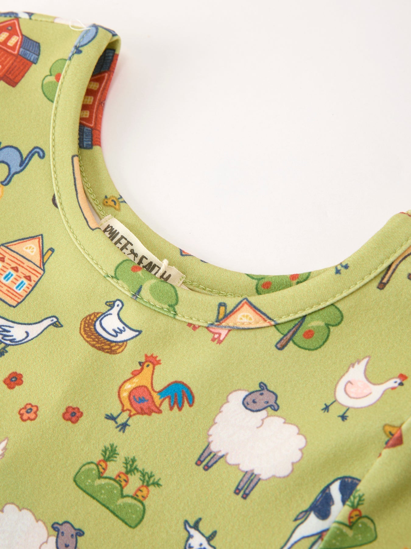 Three Little Tots Countryside Farm Animal Pasture Twirl Girls Dress, alternate angle