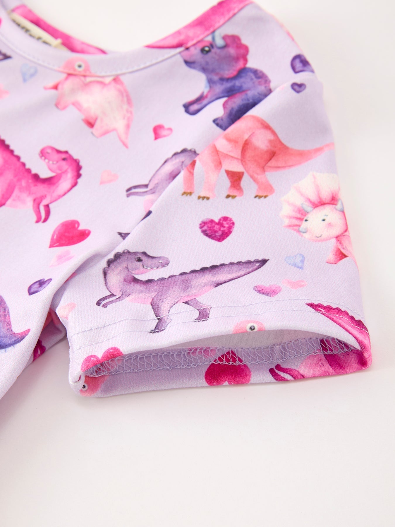 Three Little Tots Dinosaur Heart Twirl Girls Dress Short Sleeves, additional view