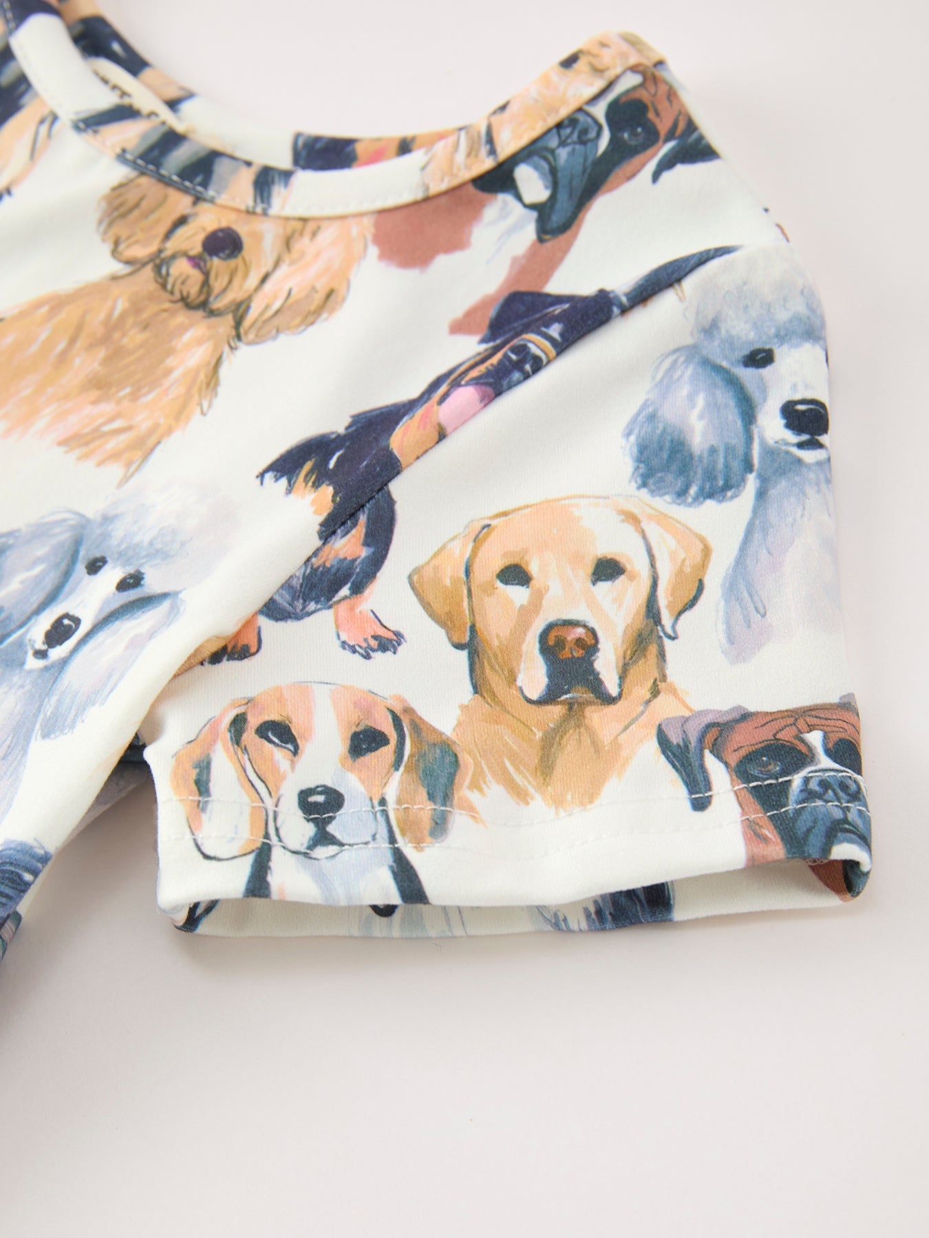 Three Little Tots Dog Print Girls Short Sleeve Twirl Dress, additional view