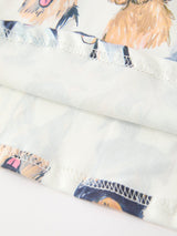 Three Little Tots Dog Print Girls Short Sleeve Twirl Dress, extra product detail