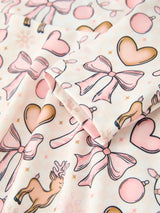 Three Little Tots Pink Bow Reindeer Candy Cane Girls Twirl Dress, additional view