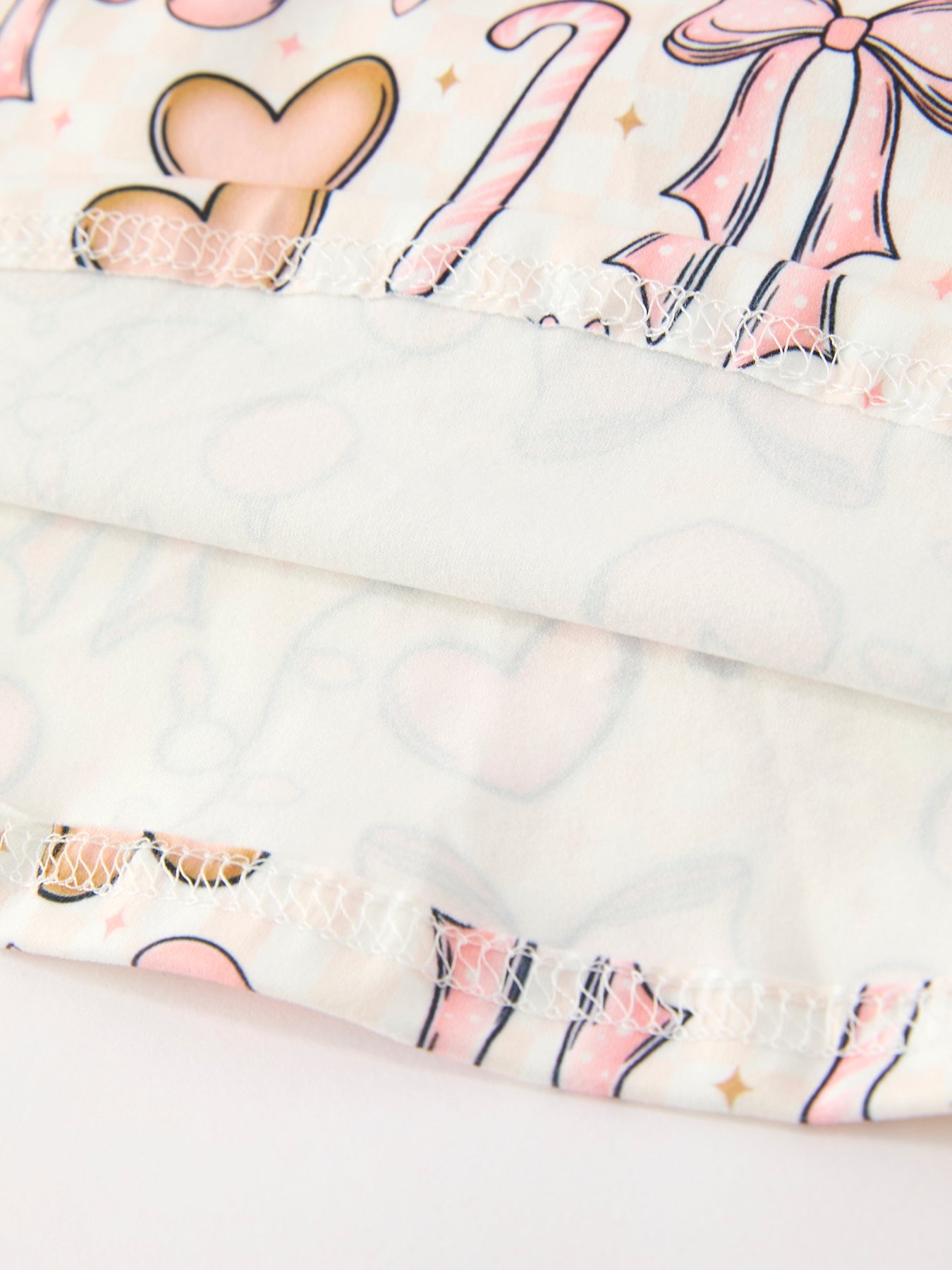 Three Little Tots Pink Bow Reindeer Candy Cane Girls Twirl Dress, extra product detail