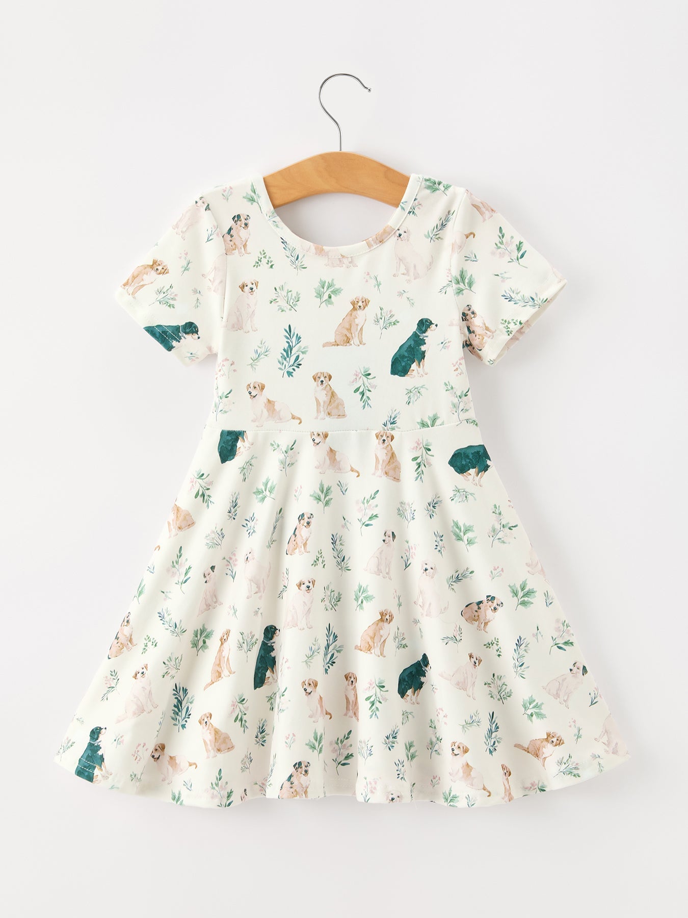 Three Little Tots Puppy Floral Twirl Girls Dress, additional product photo