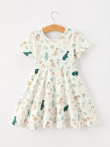 Three Little Tots Puppy Floral Twirl Girls Dress, additional product photo