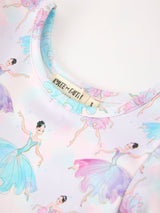 Fall Watercolor Ballet Girls Long Sleeve Twirl Dress