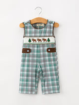 Plaid Moose Smocked Baby Boy JonJon