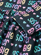 Three Little Tots Big Sister Rainbow Letter Print Girls Ruffle Hem Dress, additional view