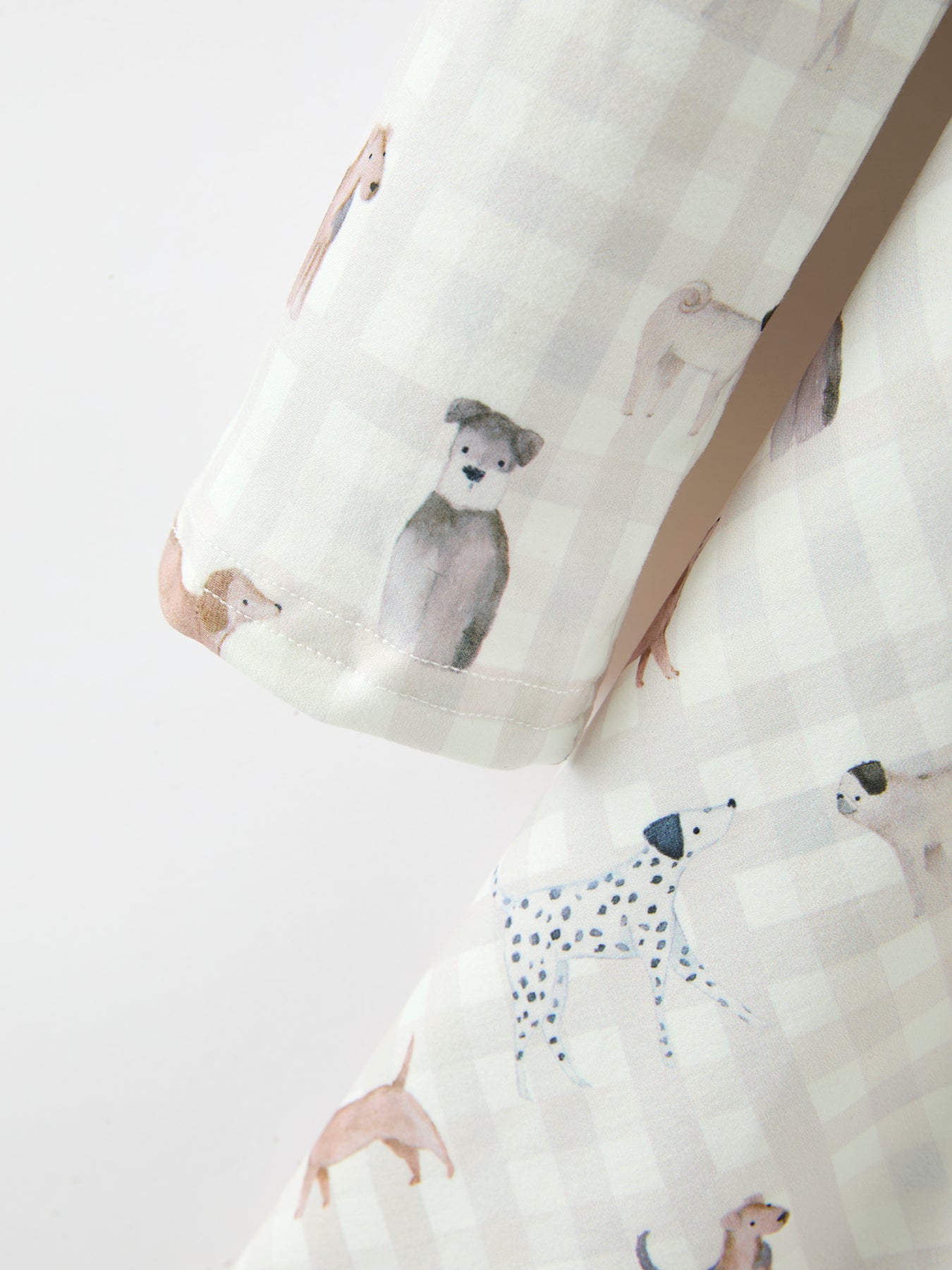 Three Little Tots Fall Plaid Dog Print Girls Long Sleeve Twirl Dress, additional view